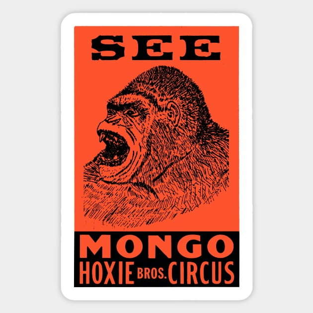 Mongo The Circus Gorilla - For Light Background Sticker by MatchbookGraphics